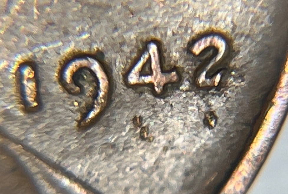 1942 Wheat Penny Error Deformed 2 Date Error