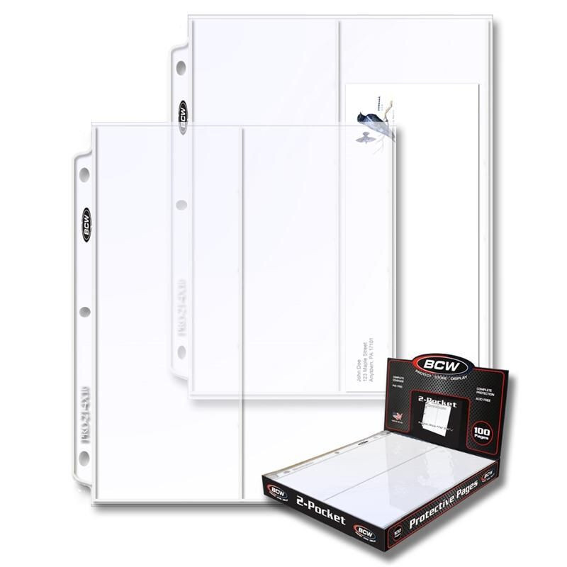 10 BCW 2 Pocket Envelope Binder Pages 10ct. Pack