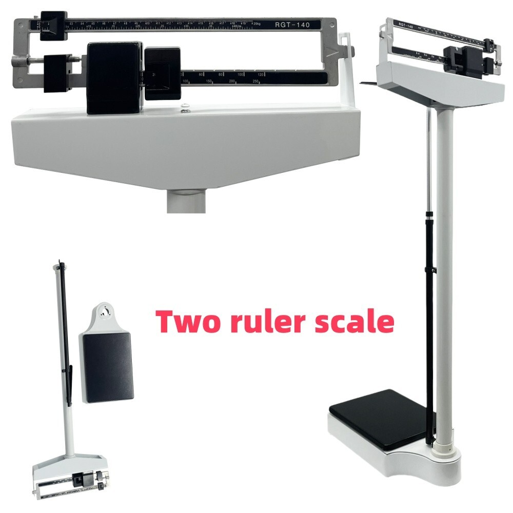 308 lb Height Weight Scale Physician Mechanical Scale Double Ruler