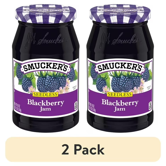 (2 pack) Smucker's Seedless Blackberry Jam, 18 oz