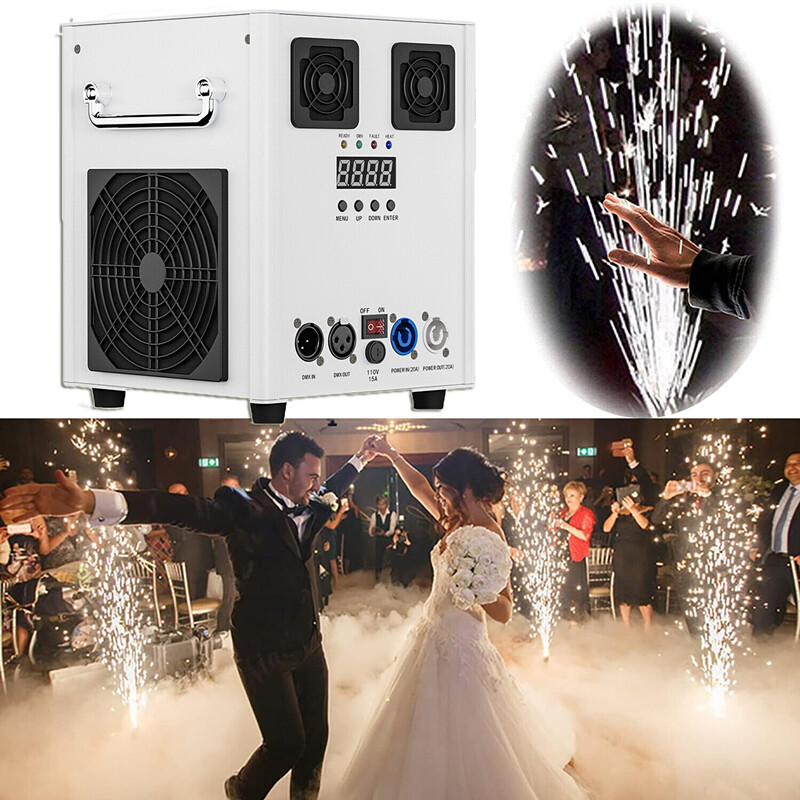 700W Cold Spark Machine DMX Wireless Remote Control Stage Firework DJ Machine