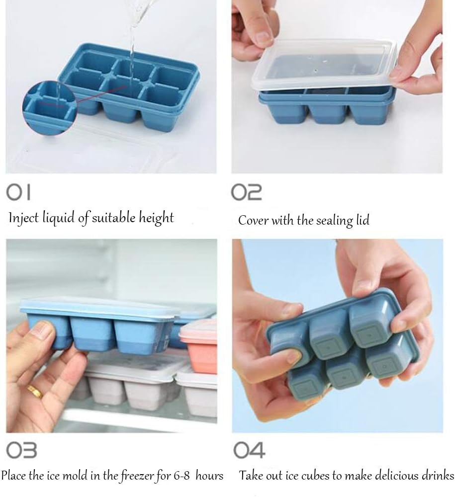 3-Pack Mini Ice Cube Trays with Lids – Easy Release & Stackable for Freezer