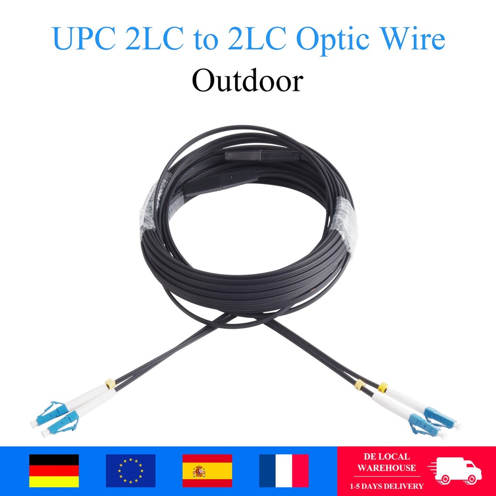 Fiber Optical Patch Cable UPC 2 LC to 2 LC Singlemode 2-Core Outdoor 30M