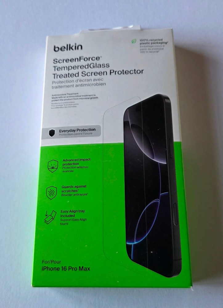 NEW Belkin screenForce TemperedGlass Screen Protector Apple iPhone 16 Pro Max