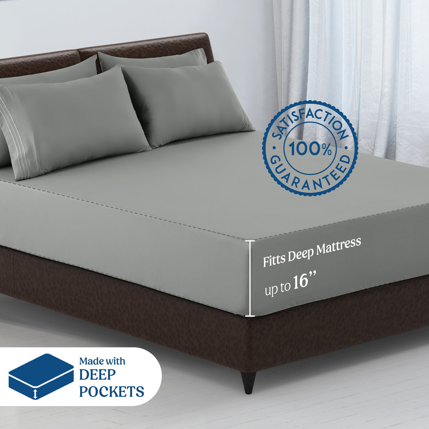 Bed Sheet Set 6 Piece Bedding Comfort Microfiber Deep Pocket 1800 Series Sheets