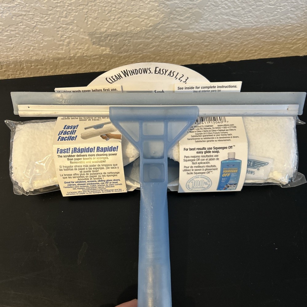 Ettore Window Wand Rubber Window Squeegee - Squeegee + Mop ONLY