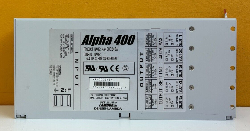 Densei Lambda Alpha 400 (MA4000243A) 400 W, 7 A, Modular Power Supply. Tested!