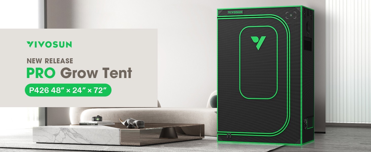 VIVOSUN P425 Grow Tent 48"x24"x72",2000D Oxford canvas lined,Non Toxic,4x2ft