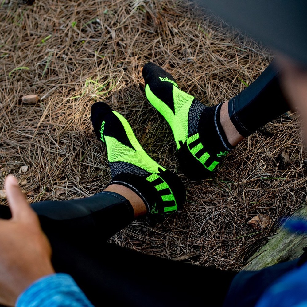 Balega Enduro Quarter Running Socks - Green/Gray