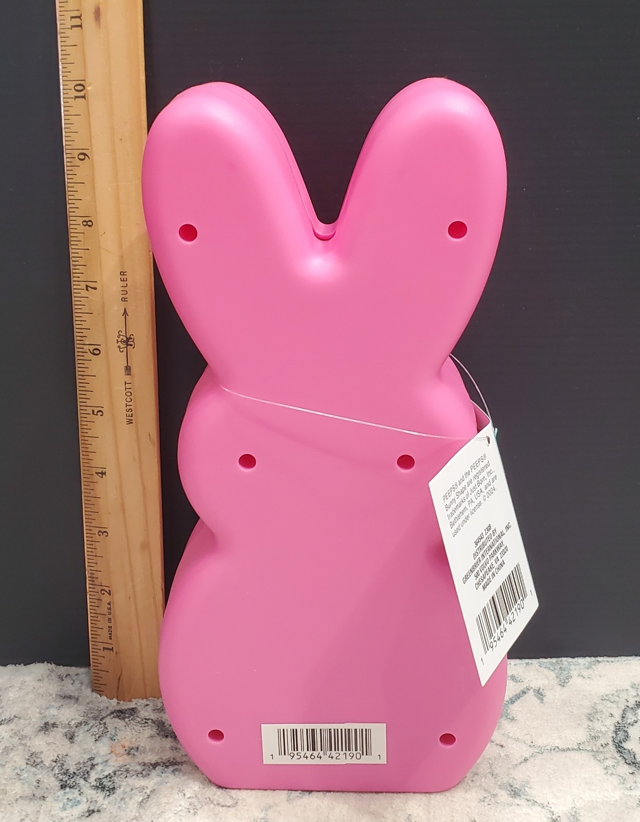 Peeps PEEPS Easter Bunny Marshmallow 10" LED Blow Mold Candle Figure Valentine's
