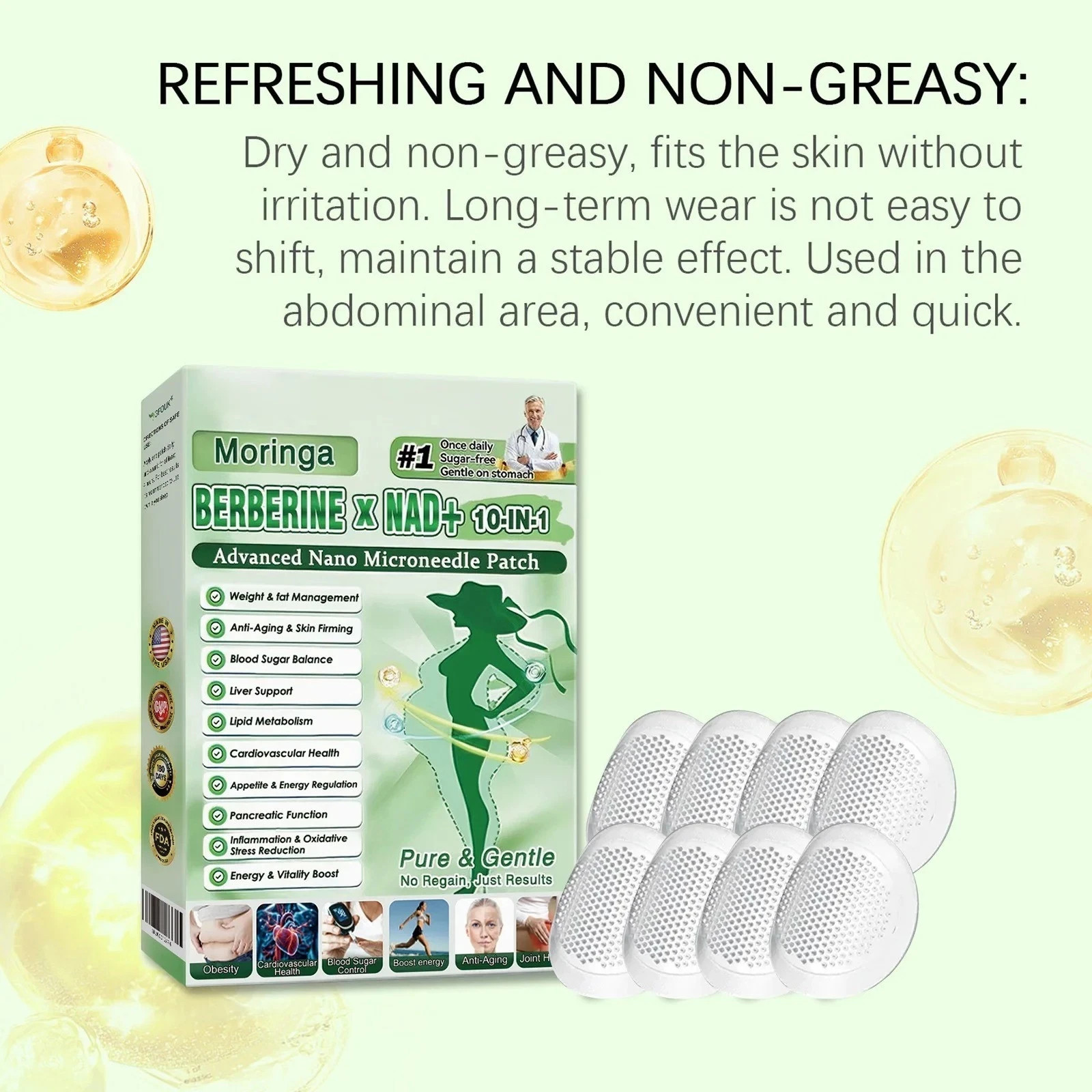 50% OFF Moringa Berberine x NAD+ 10-in-1 Advanced Nano Microneedle Patches New