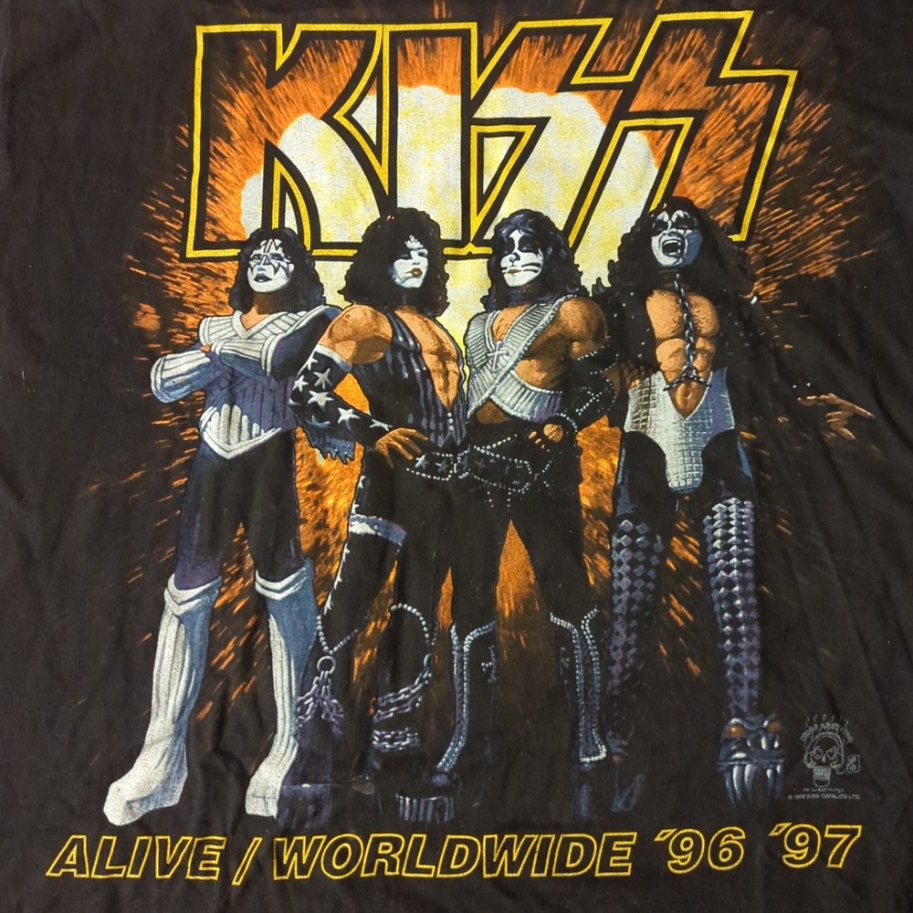 KISS alive worldwide 96 97 MISPRINT Concert Tour T-shirt Wichita