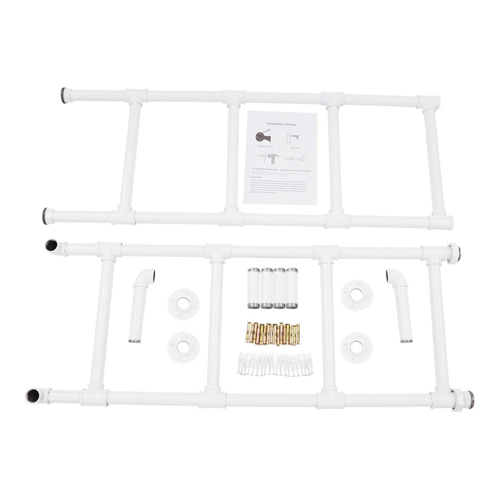 8 Steps Ladder 95.67" H Multi-function Wall-mounted Stairs Bunk Bed Loft Attic