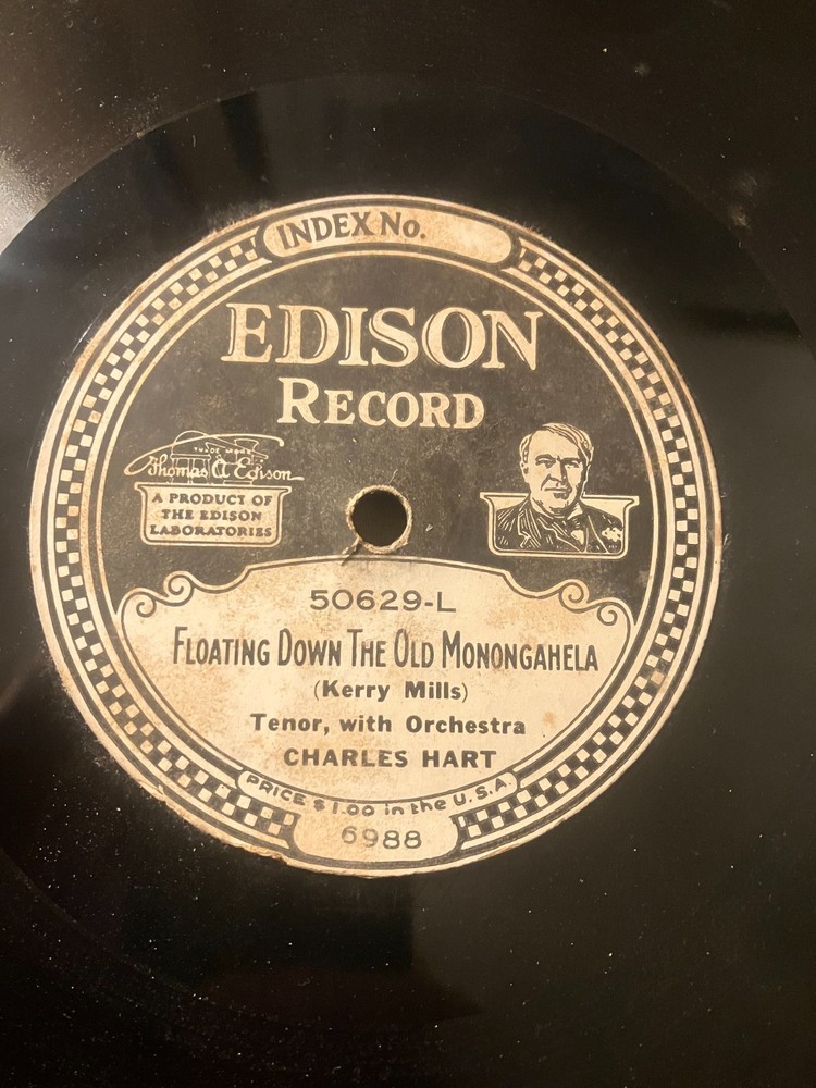 Edison Diamond Disc Record #50629 "Floating Down the Old Monongahela" Hart