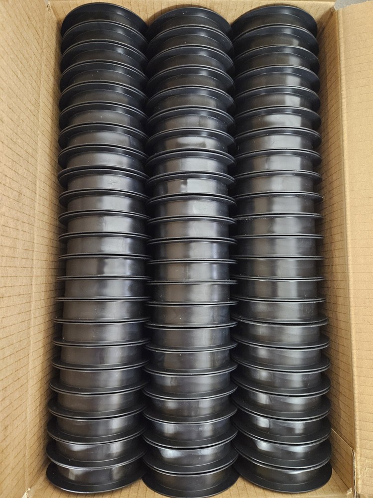 Case of 264 Empty Small 4" Black Plastic Spool Craft Thread Wire