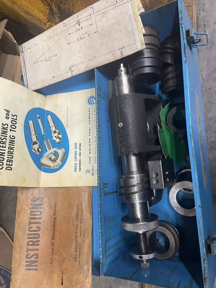 Weldon Axial Relieving Fixture w/ Helical Grinding setup