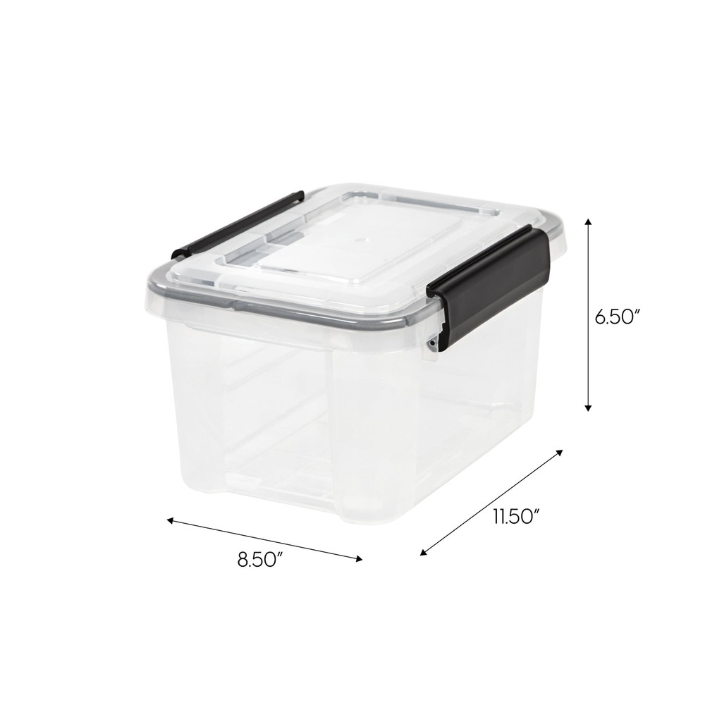 6.5 Quart WeatherPro™ Storage Container Box Bin with Seal Latching Lid,Clear