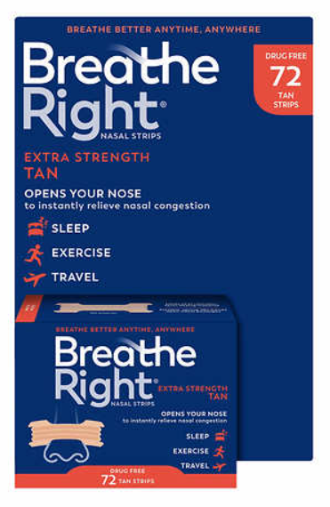 Breathe Right Extra Strength Nasal Strips 72 Tan Strips Congestion Relief