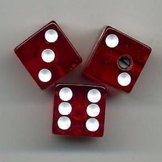 Dice Control Knobs Red Trans 3pak Brian Setzer Guitar Diceknobs + FREE 3 Pack