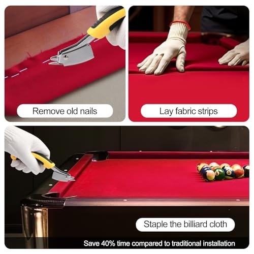 8ft Pool Table Felt Replacement Kit - Pre-Cut Billiard Cloth, Gloves & Tools