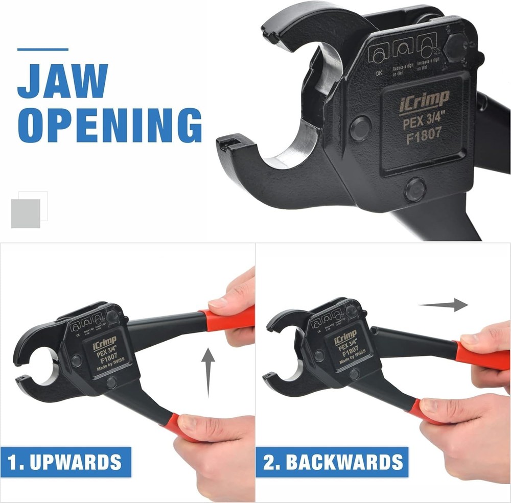 Pro-Grade iCrimp PEX Crimping Tool - 1/2'' & 3/4'' for Precision & Reliability