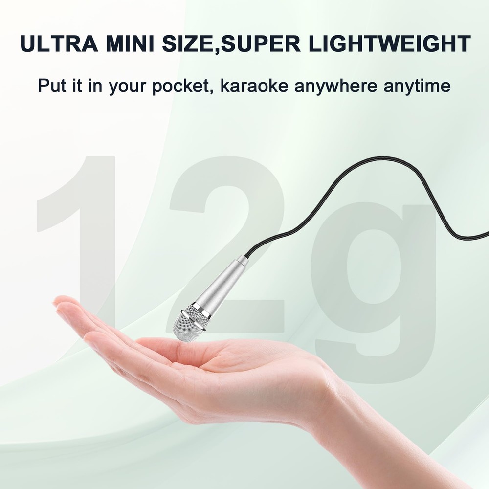 USB C Mini Microphone Karaoke, Portable ASMR Microphone for Android Phone/iPh...