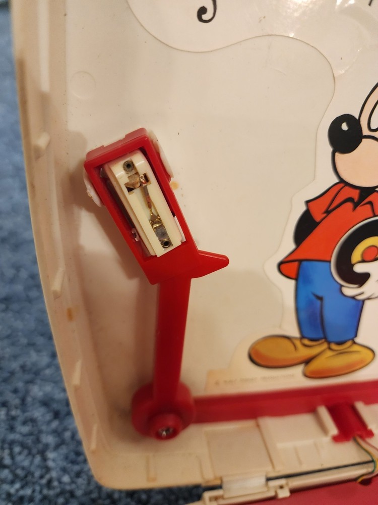 Mickey Mouse 80's 2Speed Solid State Phonograph Record Player With Working Motor