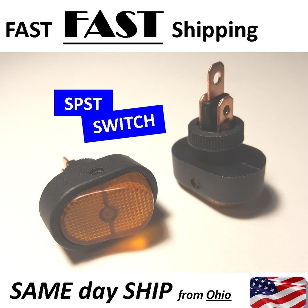 heavy duty orange / amber switch --- 12v DC ---- 30 amp max.