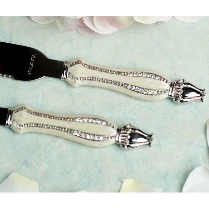 Enameled Wedding Cake Server Set