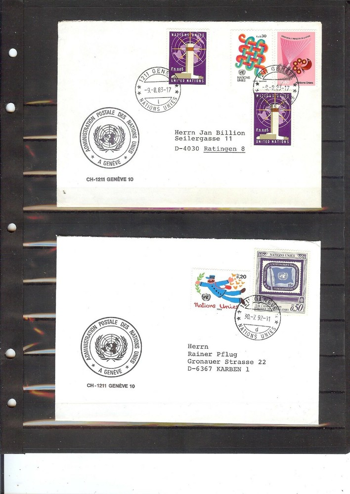 Mailing Envelopes from UNPA Geneva to Germany (443)