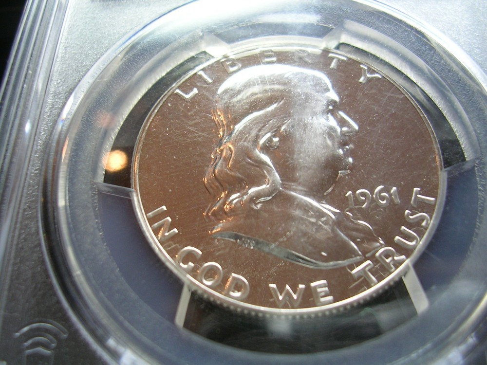 1961 Franklin Silver Half Proof Dollar 50c PCGS PR69