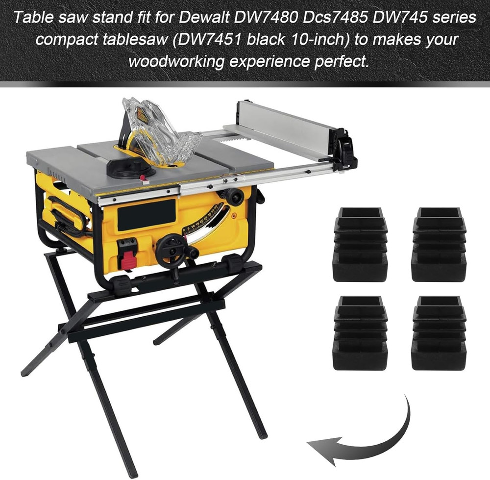 (4 Pack) Replacement Rubber Feet Compatible with Dewalt Compact Table Saw Stand