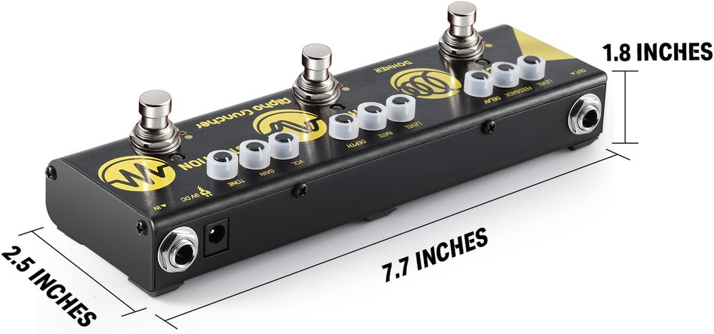 Alpha Cruncher 3 Multi Effects Guitar Pedal with Delay, Chorus, Distortion