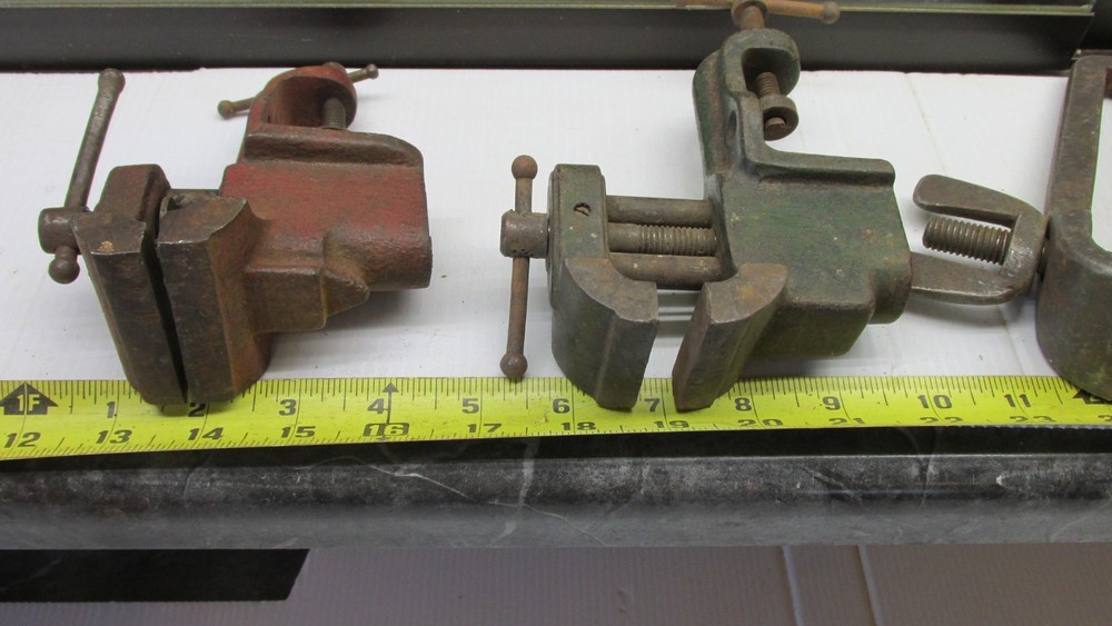 3 Small Old Vice Tool , 2 Bench 1 Hand