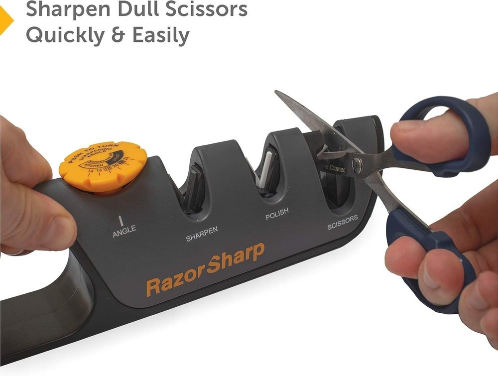 Razorsharp™ Knife Sharpener with Adjustable Angle Guide — Diamond-Coated Ceramic