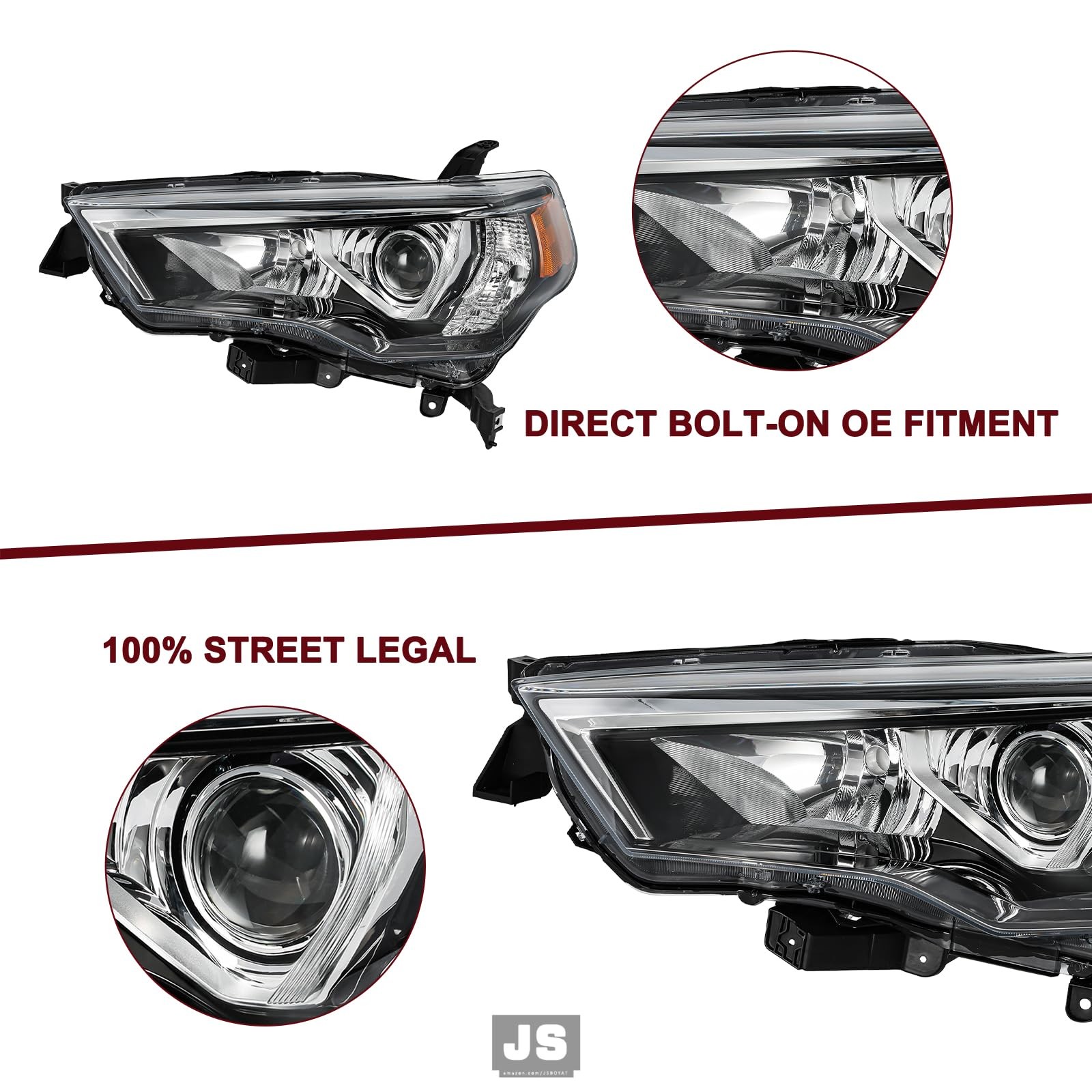 Headlight for 2014-2020 Toyota 4Runner Left and Right Side Headlamp Assembly