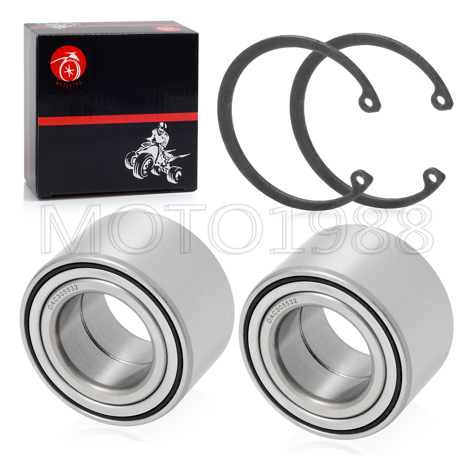 2 Sets Rear Wheel Bearings + CIRCLIP for Yamaha Grizzly 350 400 450 550 660 700