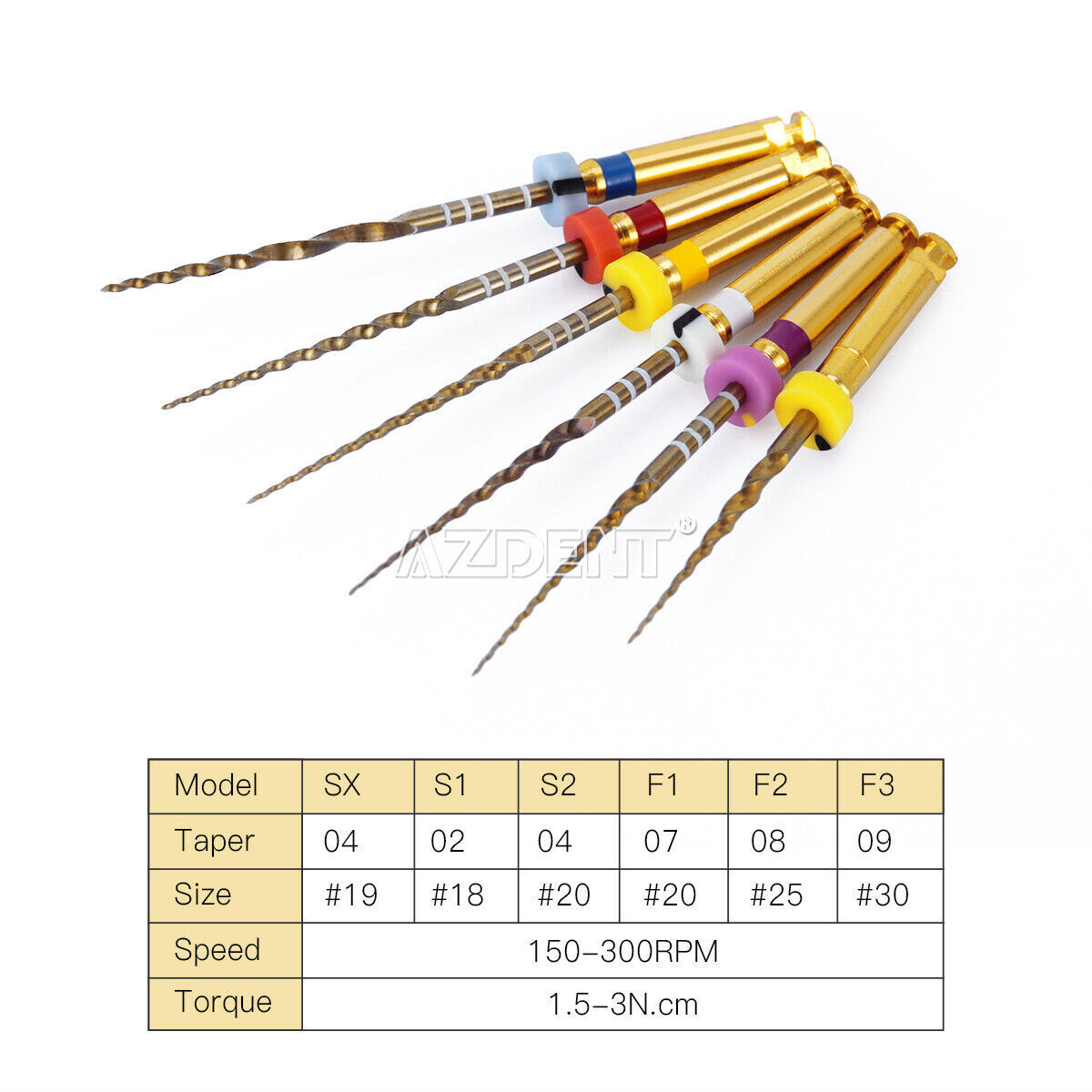 5X AZDENT limas rotatorias endodoncia dental uso del motor archivo 25mm SX-F3 US