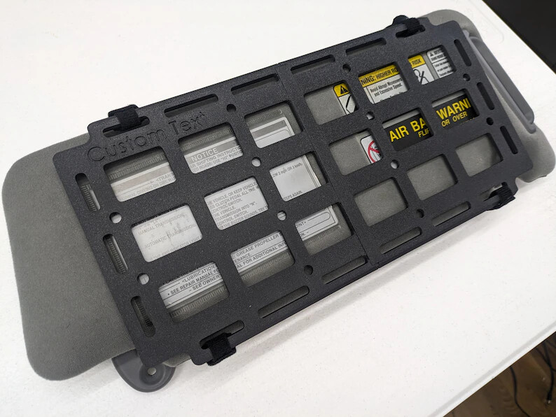 CUSTOM SIZE & TEXT Visor Molle Truck Accessories