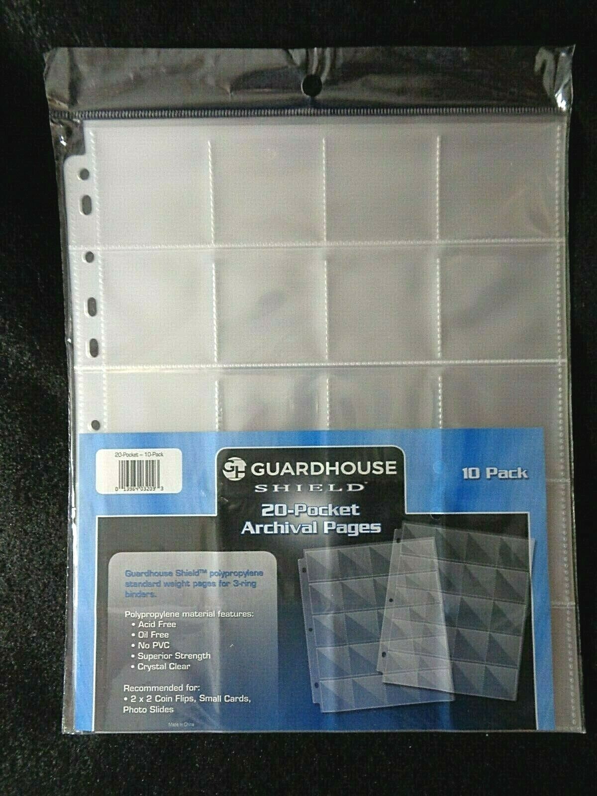 1 Pack of 10- 20 Pocket 2X2 Vinyl Note Book Pages. For Coin Flips