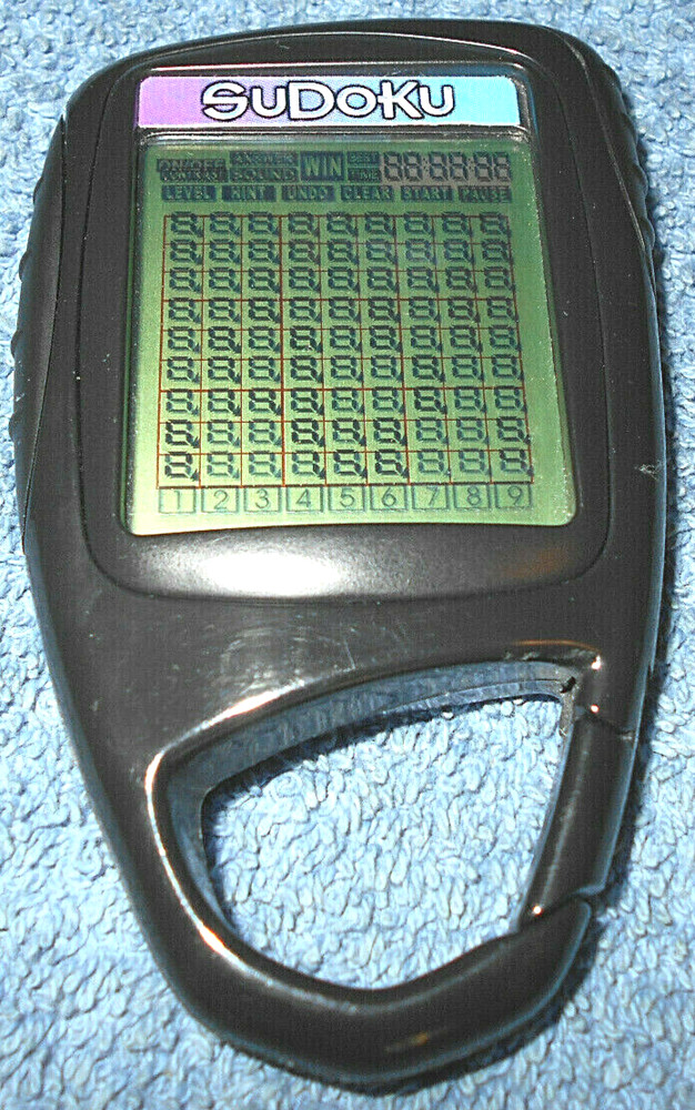 2006 BASIC FUN TOUCH SCREEN CLIP ON SUDOKU CARIBINER HANDHELD ELECTRONIC GAME