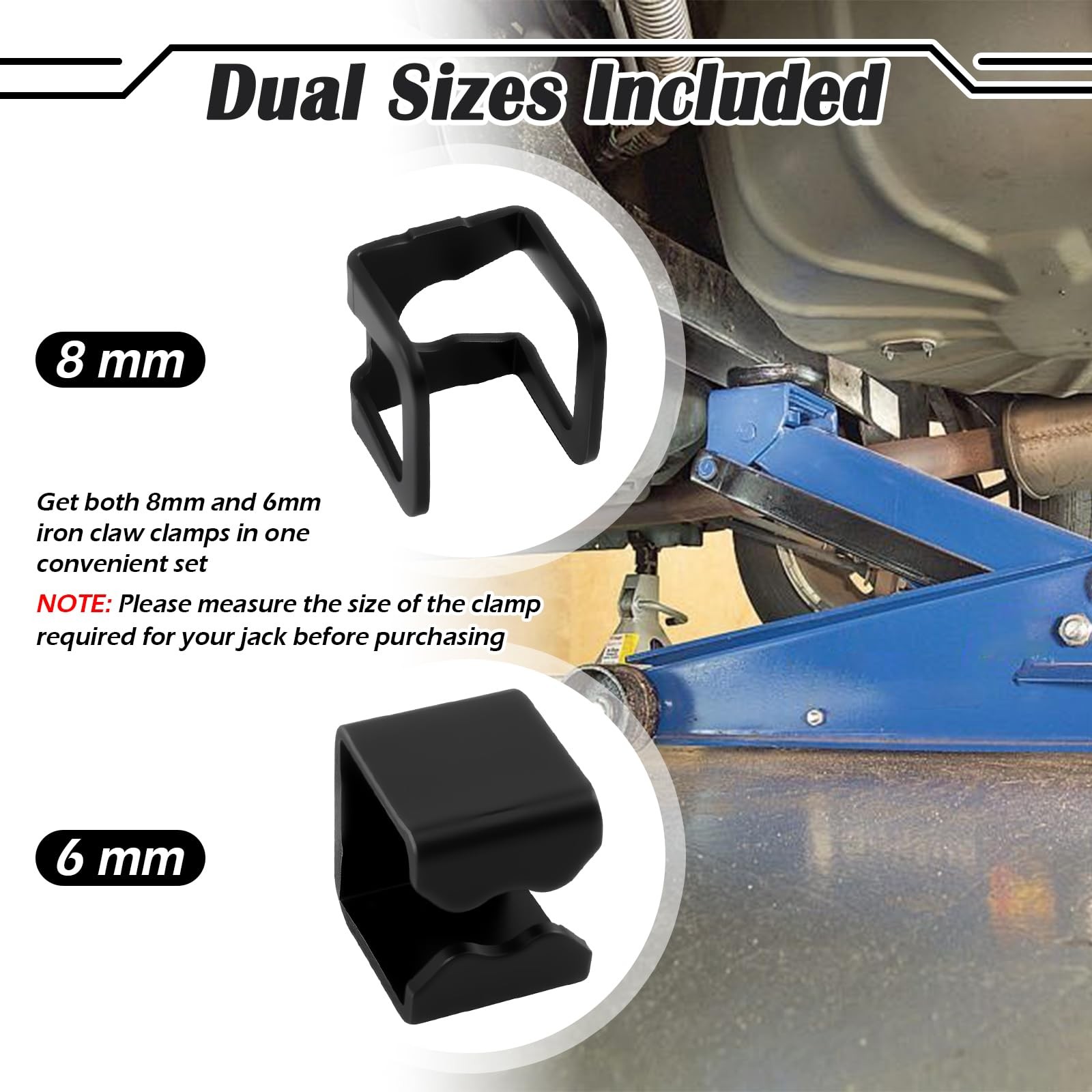 4PCS Floor Jack Parts with Ring Claw Clamps,Heavy 0.8*0.74*0.71 inch, Black