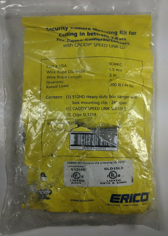 Erico SCMKC Security Camera T-Bar Mounting Kit