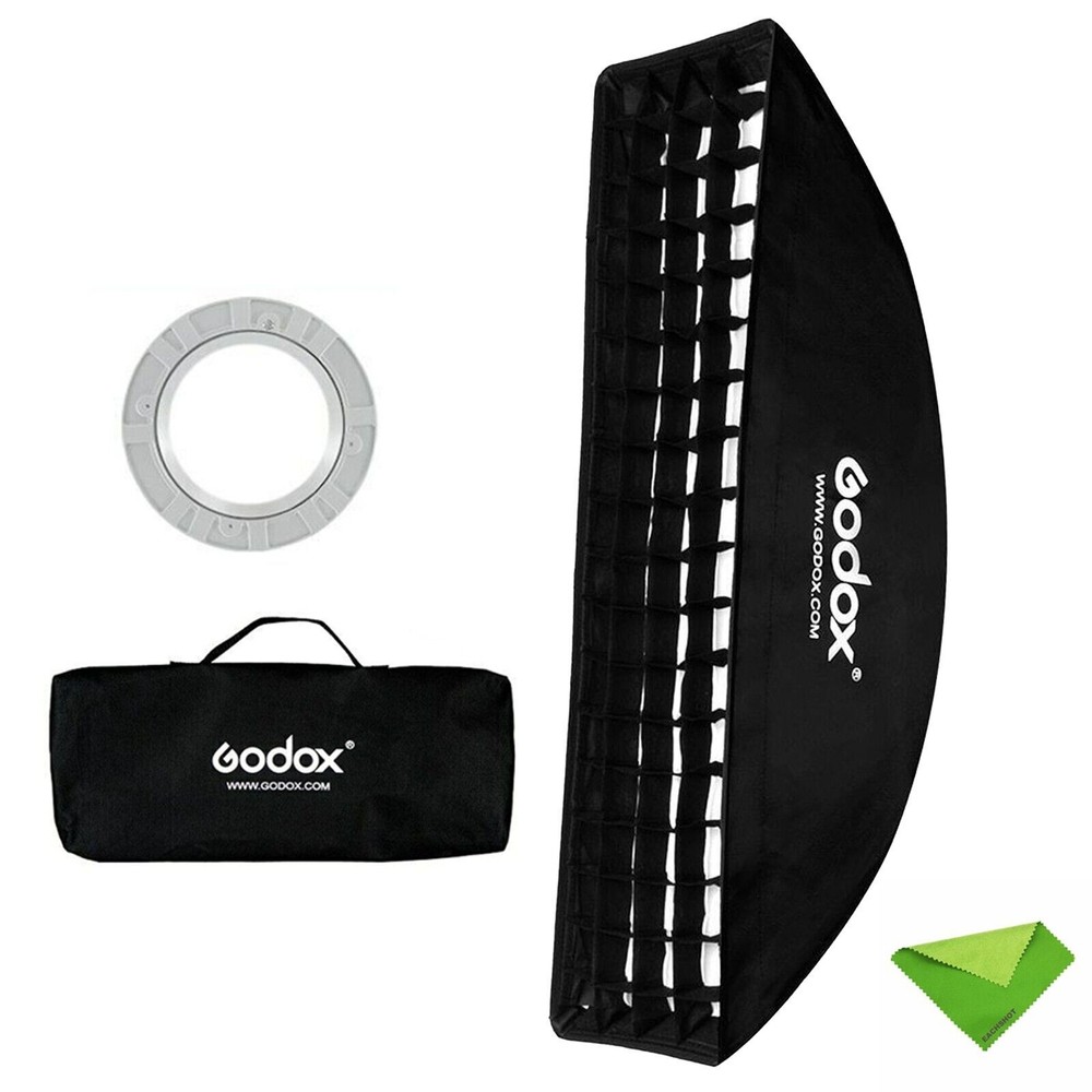 2Pcs Godox 35x160cm Bowens Mount Strip Grid Softbox + Stand For Studio Lighting