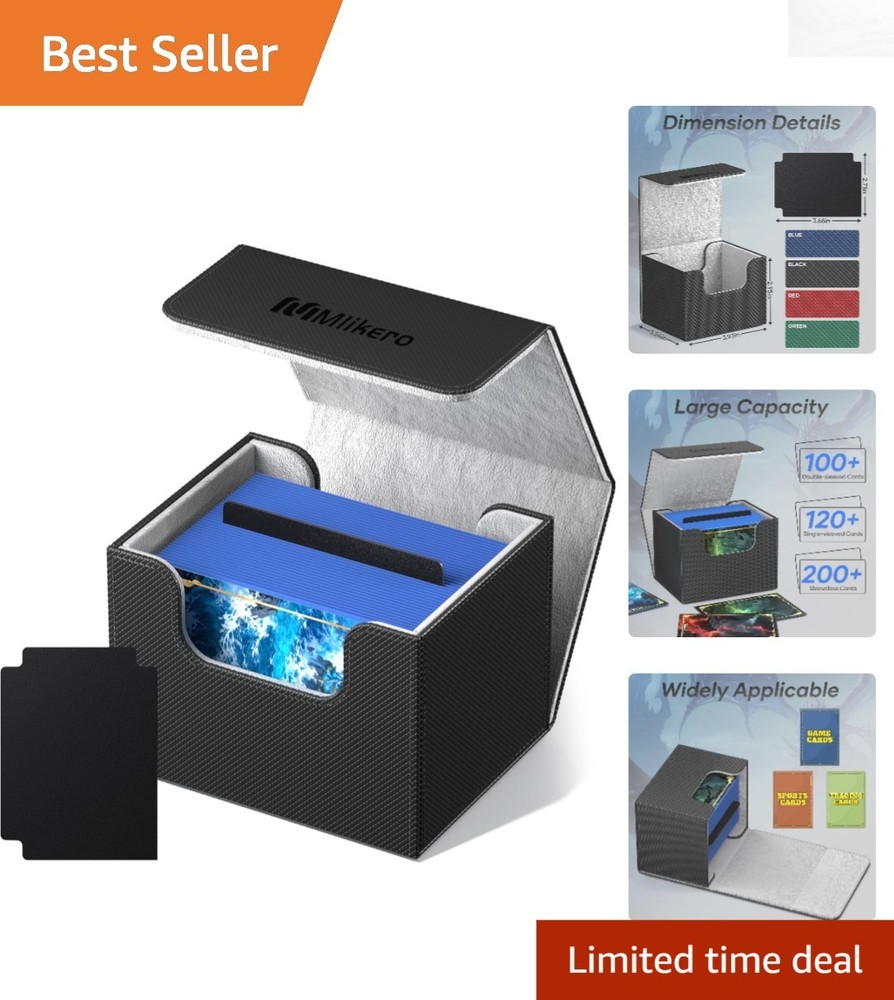 Rectangular Card Deck Box Holds 200+ Unsleeved Cards - Perfect for Gaming