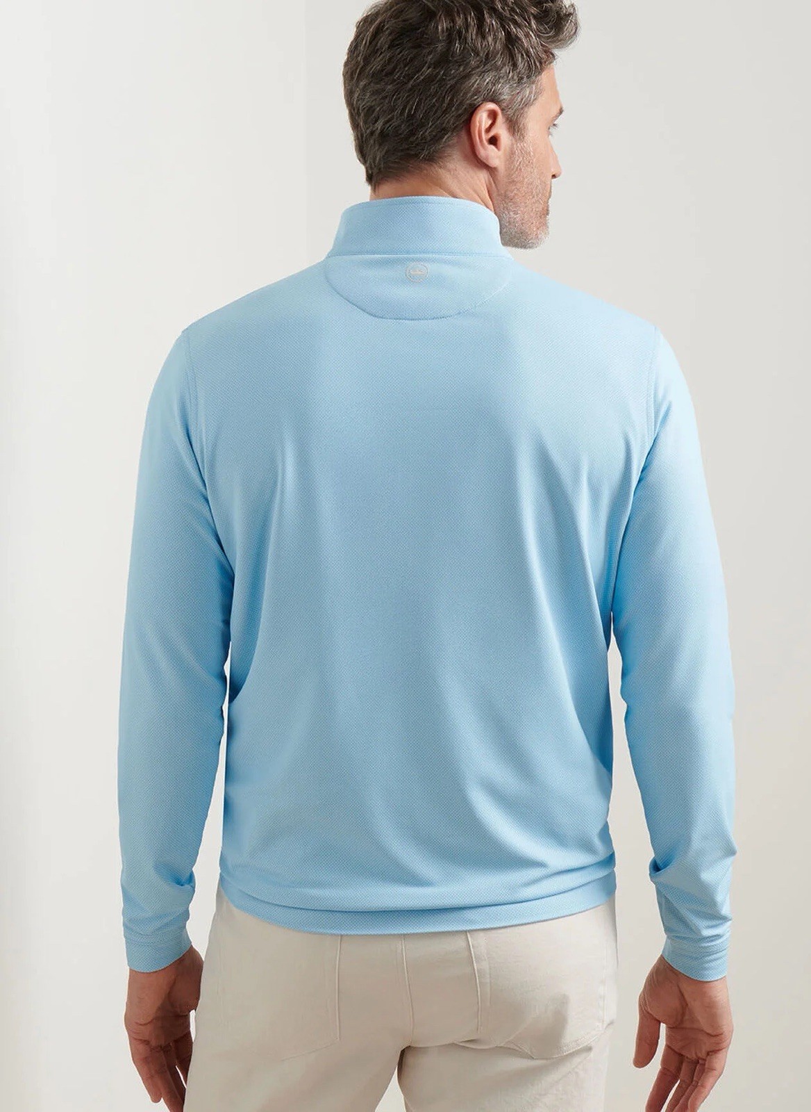 Peter Millar Perth Quarter Zip Men's LARGE Pullover MF25EK40C Seaport Blue $150