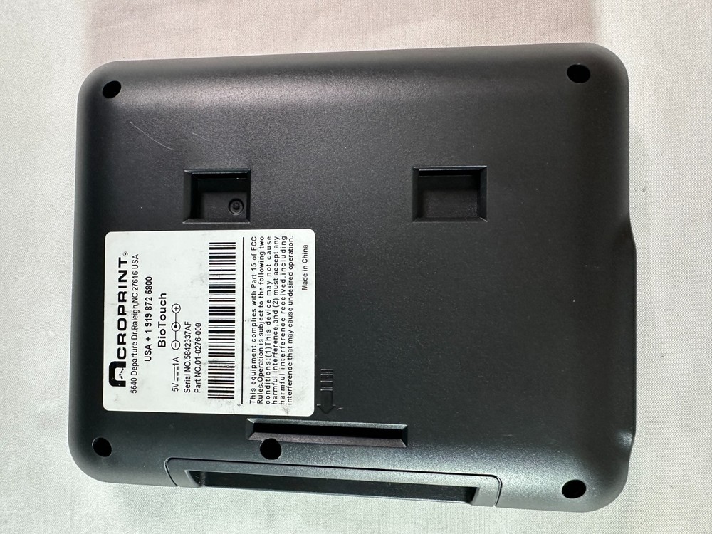 Acroprint BioTouch Black Self-Contained Automatic Biometric Fingerprint Scanner