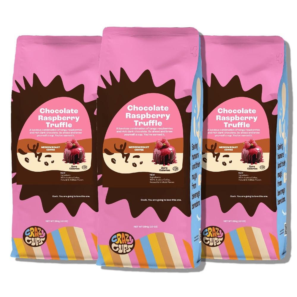 Chocolate Raspberry Ground Coffee 10 oz - 3 Pack for Coffee Lovers