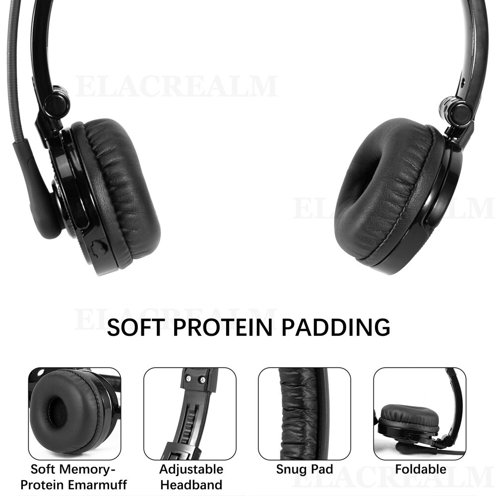 Bluetooth Headset with Microphone Wireless Headphones for iPhone Trucker Driver