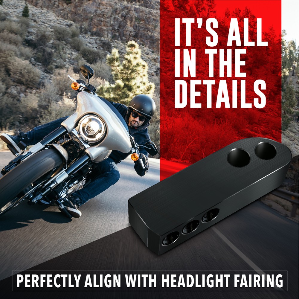 Headlamp Relocation Bracket Extension Block for HD Dyna 2006-2017 Models